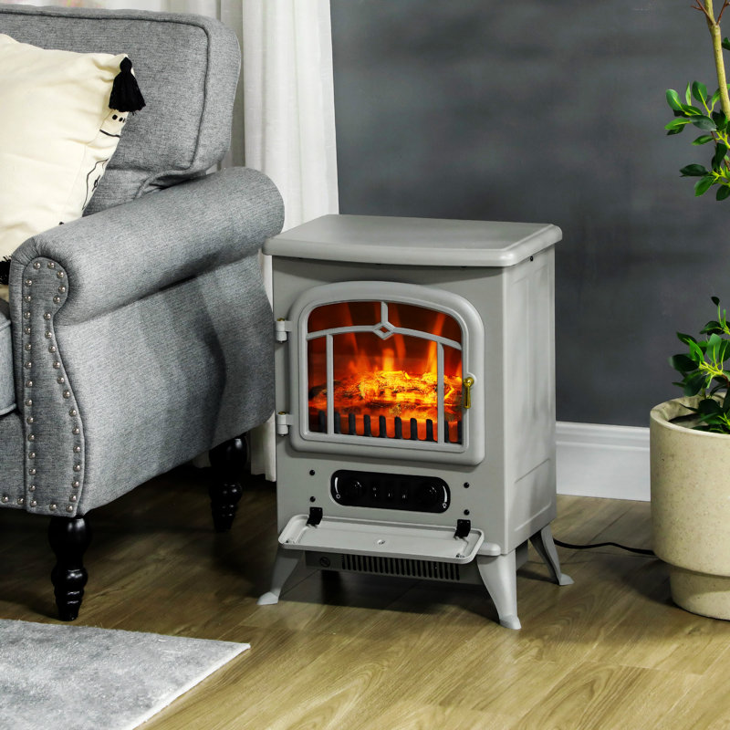 Electric Fireplace Heater, Gray