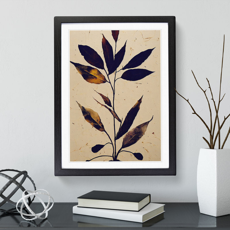 XV1022-570X An Astonishing Leaves - Single Picture Frame Print, Black, 64cm H x 46cm W x 2cm D