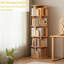 Bibliothèque rotative à 5 niveaux, bibliothèque ronde pivotante à 360 °, peu encombrante, petite bibliothèque rotative pour chambre à coucher, salon, maison, bureau, couleur bois-2055450427