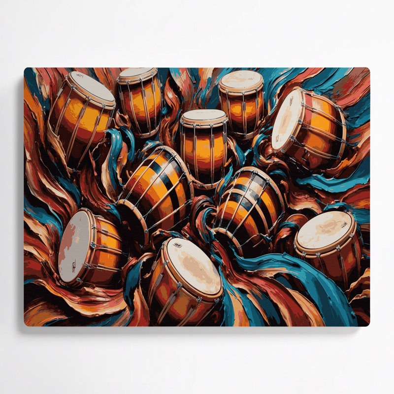 «Music Congas», art mural en métal brun, H 11 po x l 14 po