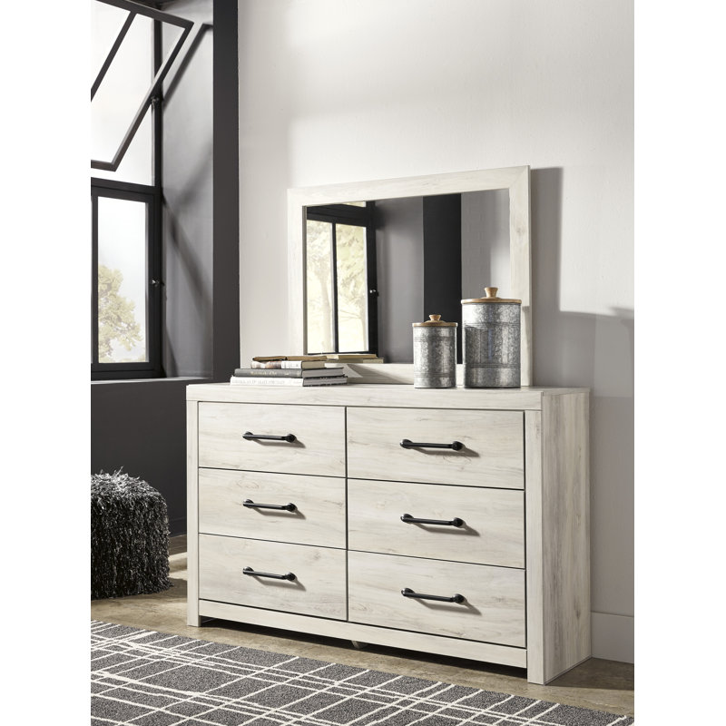 Lit de rangement, commode, miroir et table de chevet Cambeck, King