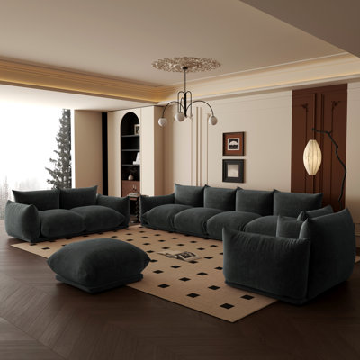 Cath Kavia 4 - Piece Chenille Fabric Upholstered Sectional Sofa For Living Room Set by Ebern Designs