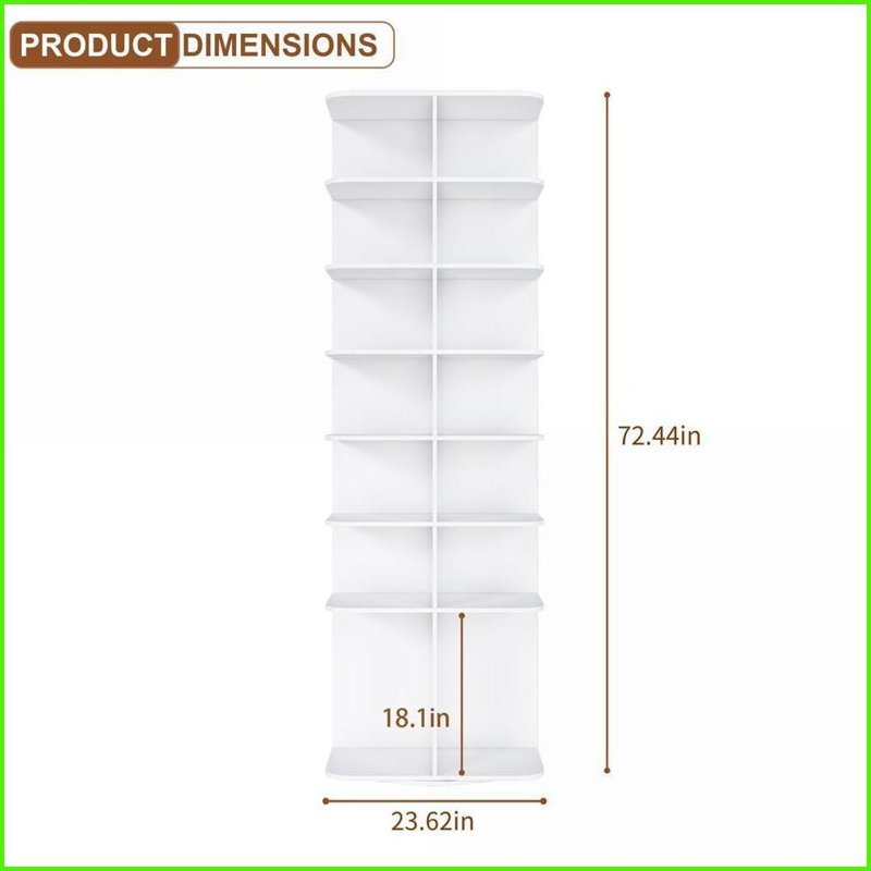 Range-chaussures rotatif à 7 niveaux sur 360 degrés, convient à 28 paires, blanc | Moderne | Chambre à coucher