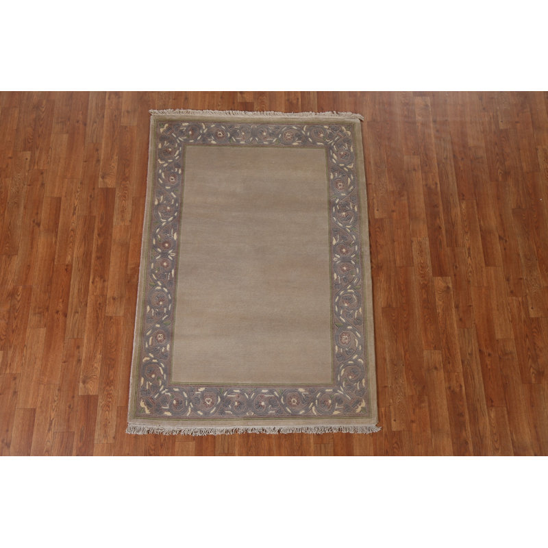 Tapis oriental en laine népalais noué à la main 3 pi 6 po x 5 pi 1 po