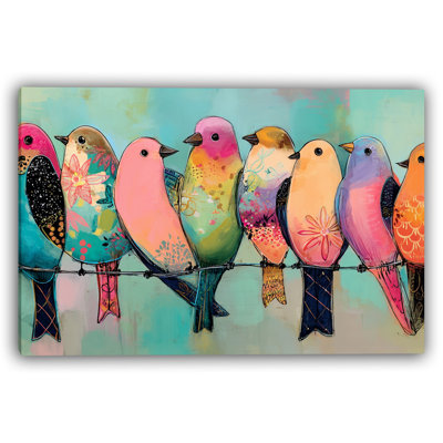 Songbirds in Bloom-Wrapped Canvas Wall Art