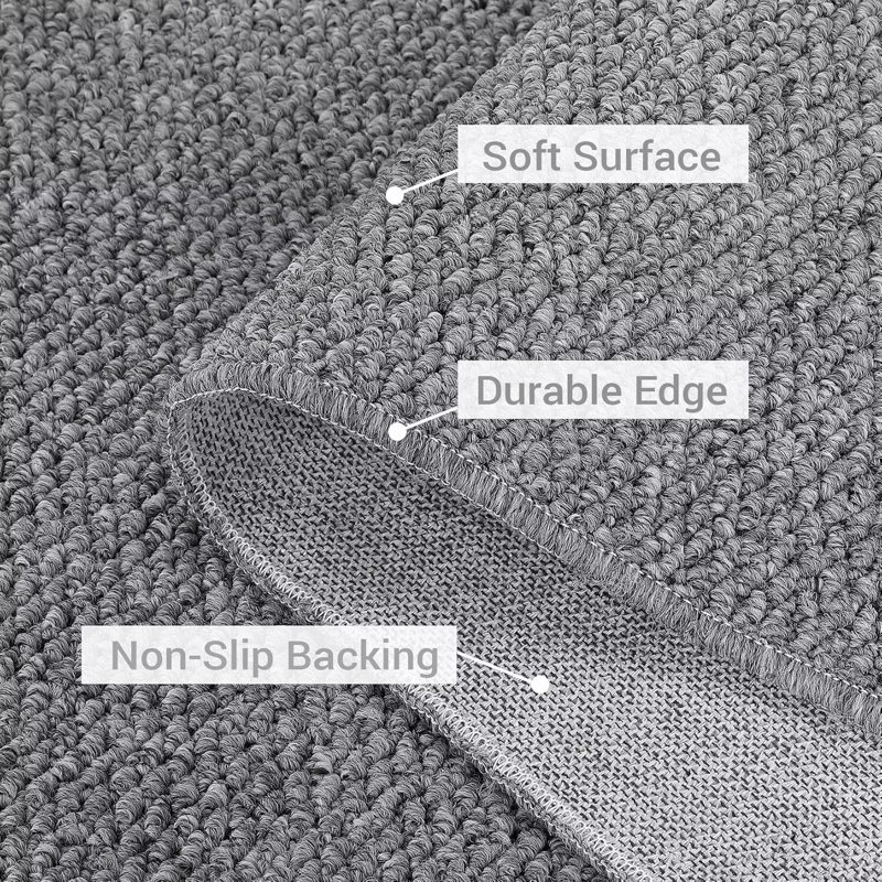 Washable Area Rug for Living Room Solid Textured Vintage Rug Non Slip Throw Rugs Bedroom Rug, Rectangle 5' x 7'