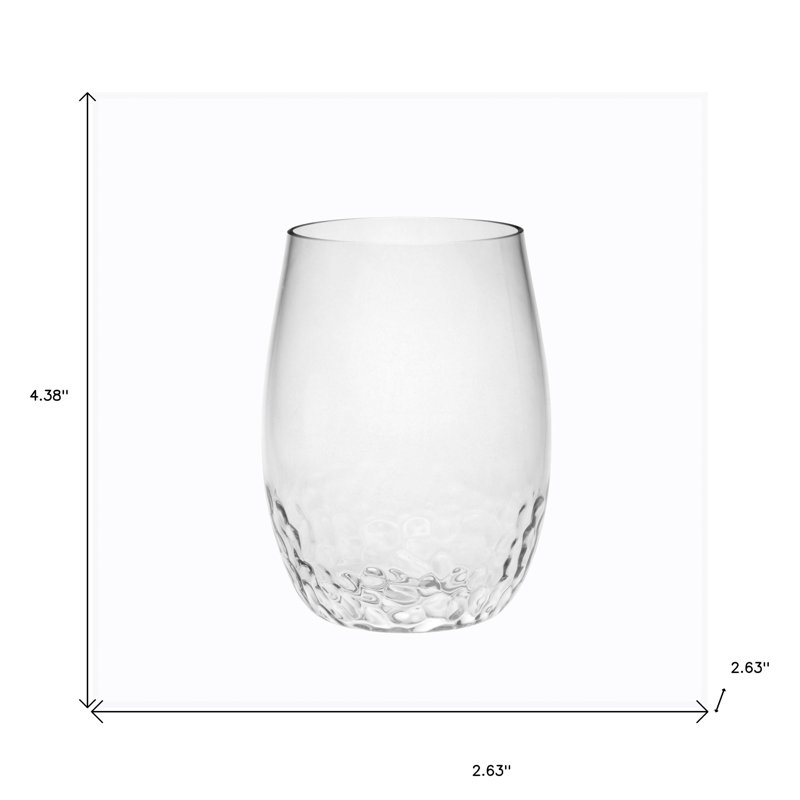 Ensemble de quatre verres à vin tout usage sans pied en plastique Tritan