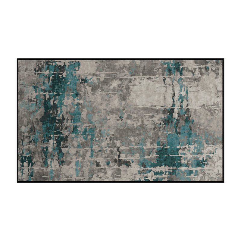 Tapis gris soyeux et moelleux, Rectangle 2 pi x 3 pi
