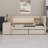 Upholstered Daybed With Drawers, Shelves, Flip Cabinets & Side Table-871524307