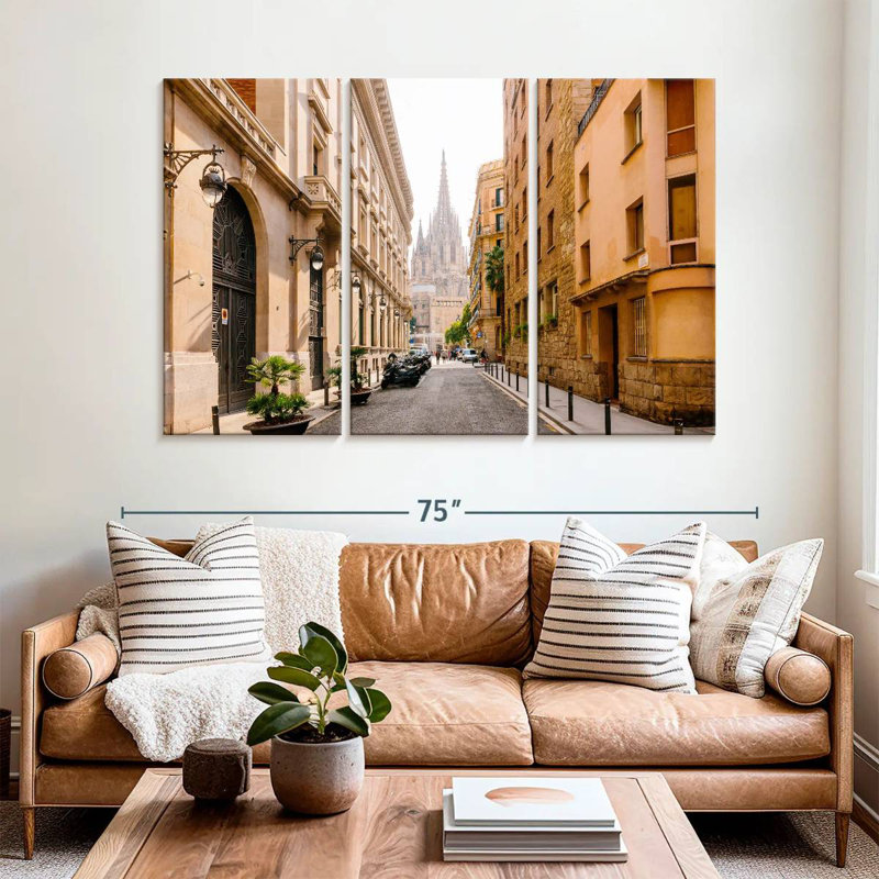 Sebbie, cathédrale de Barcelone depuis la rue, H 42 po x l 65 po