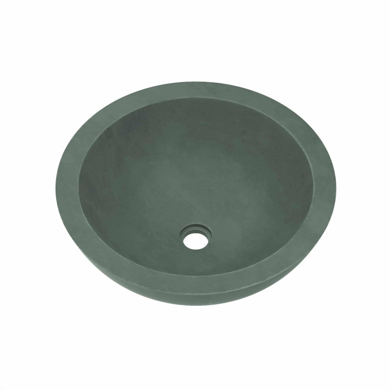 Morro Concrete Handmade Circular Vessel Bathroom Sink, Forest