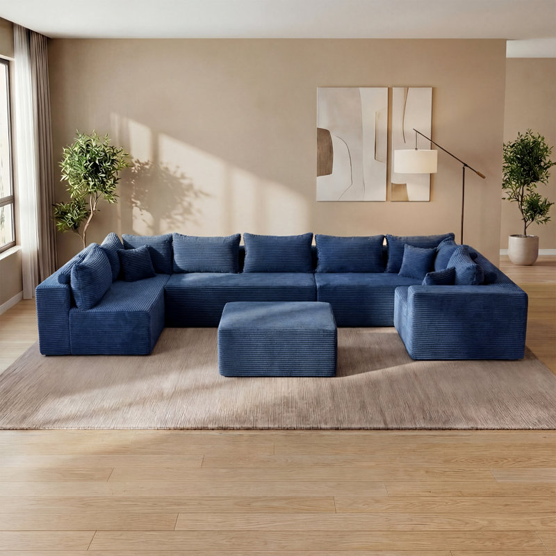 Canapé modulaire avec repose-pieds 135 po Cloud
