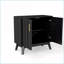 Cabinets, buffet cannelé moderne Mid-Century avec tablettes réglables Trou de sortie, brun noyer | Bois massif et panneau de fibres à densité moyenne | Moderne-272268509