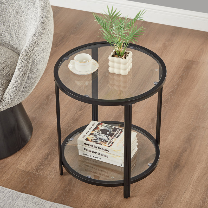 Doynton Round Glass Top End Side Table