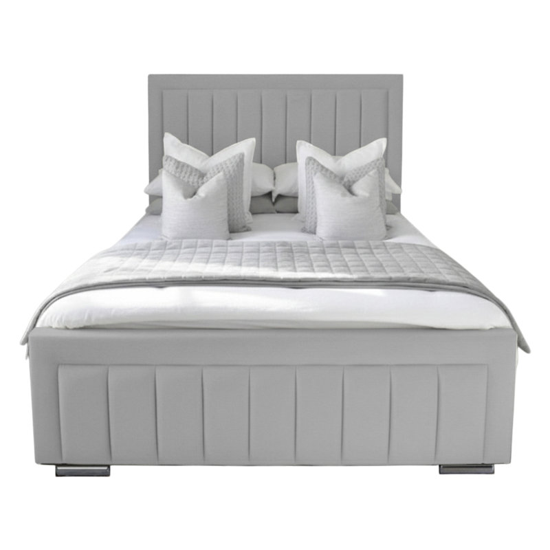 Abianna Upholstered Bed, Light Silver, Super King (6')