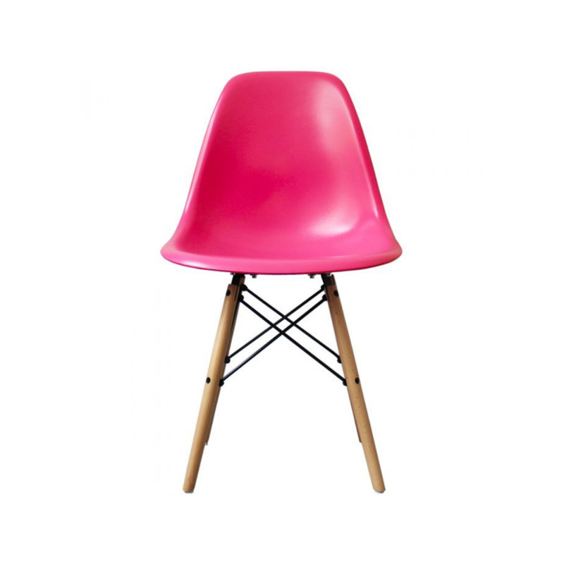 19'' H Side Chair, Pink, Natural
