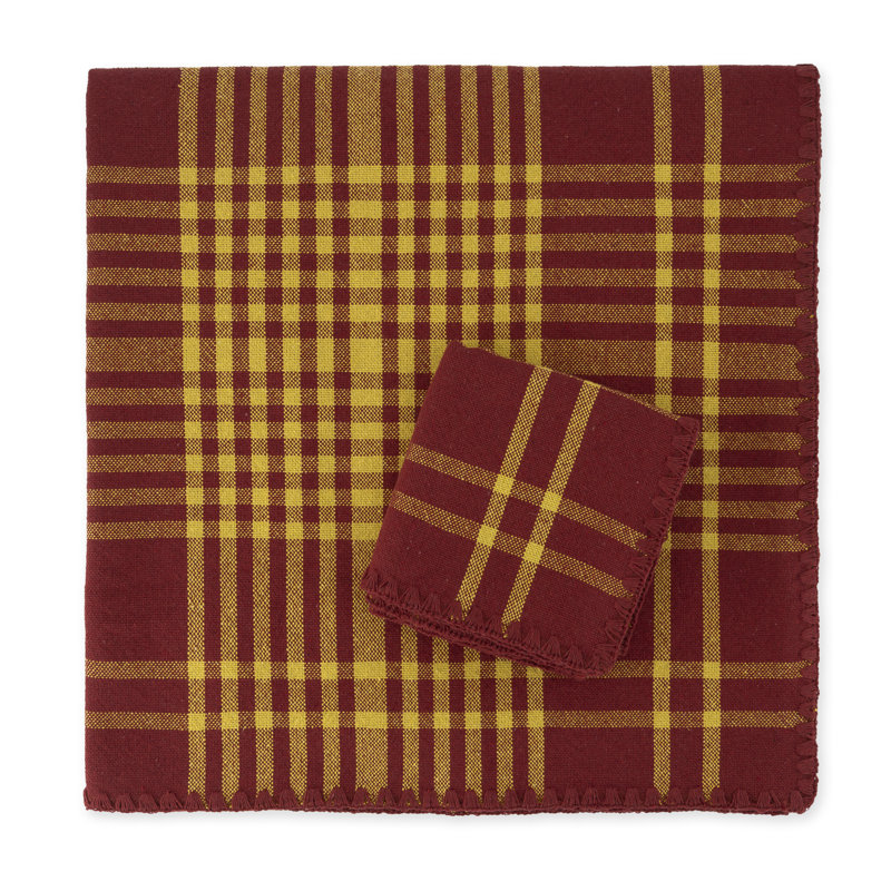 Trattoria Cotton Blend Square Napkin, Yellow/Red