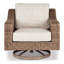 Chaise longue d'extérieur pivotante en osier Danny