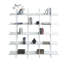 Bibliothèque ouverte à 5 niveaux avec structure en métal et tablettes en panneau de fibres à densité moyenne pour le bureau à domicile, solution de rangement de style industriel rétro.-122751245