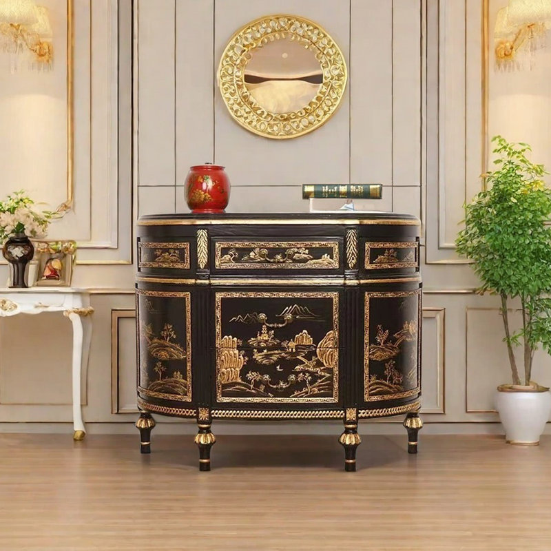 Handcrafted Semi-Circular Drawer Sideboard