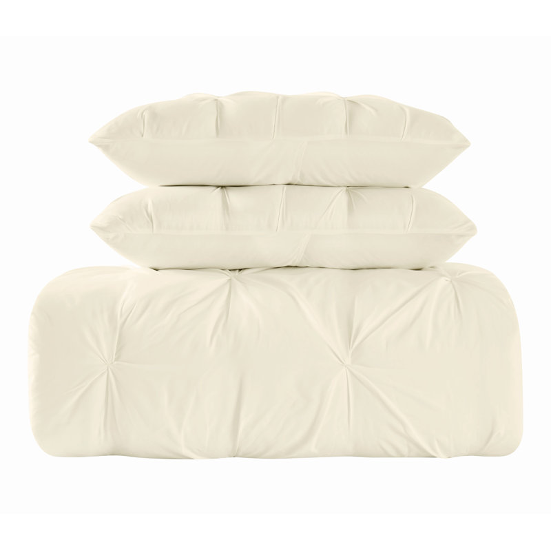 Truly Soft Pleated Vanilla Twin XL Comforter Set, Vanilla, Twin XL + 1 Standard Sham