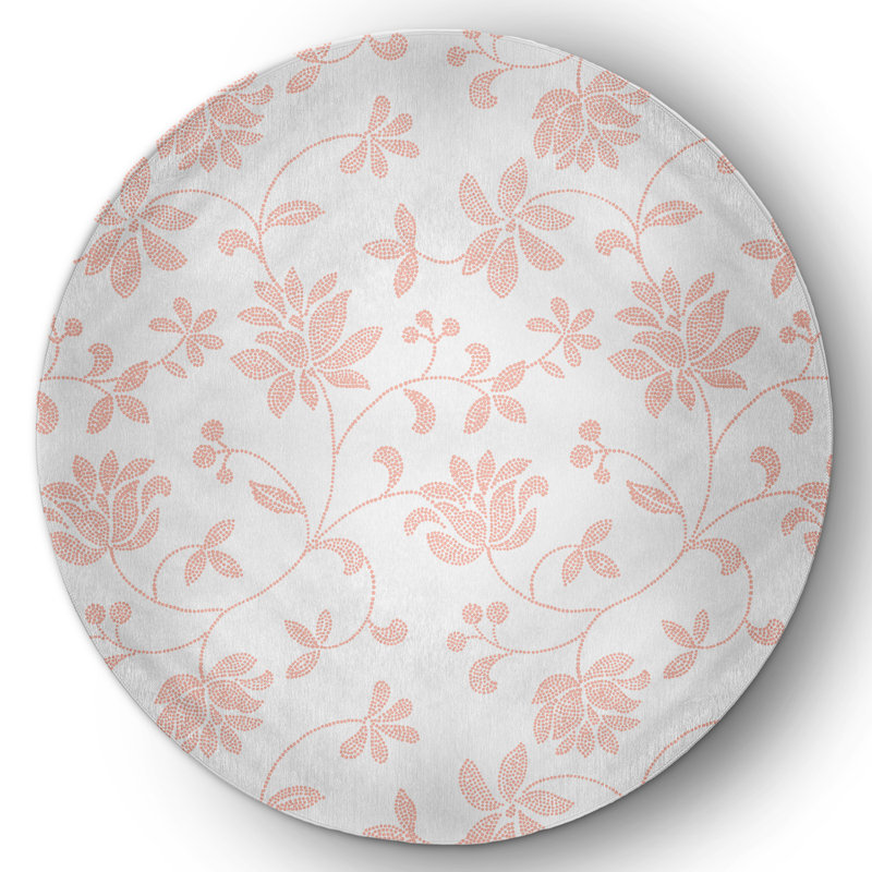 Chenille Floral Indoor Rug, Round 5'
