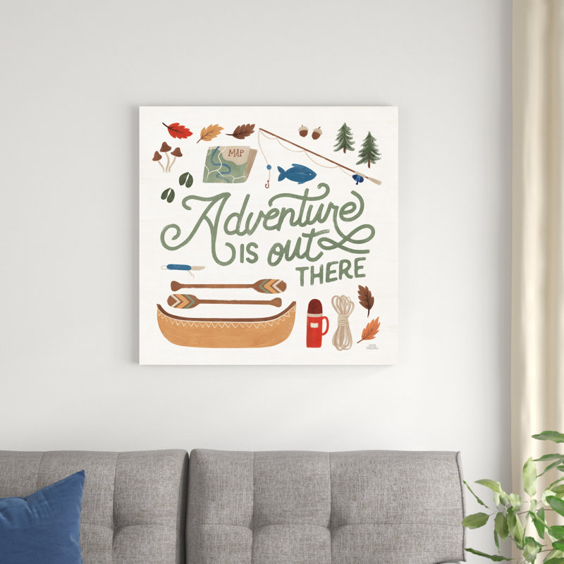 «Take a Hike IV» par Laura Marshall, art textuel sur toile tendue, H 20 po x l 20 po