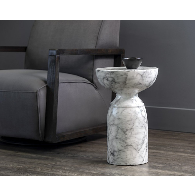 Sophie End Table, White Marble