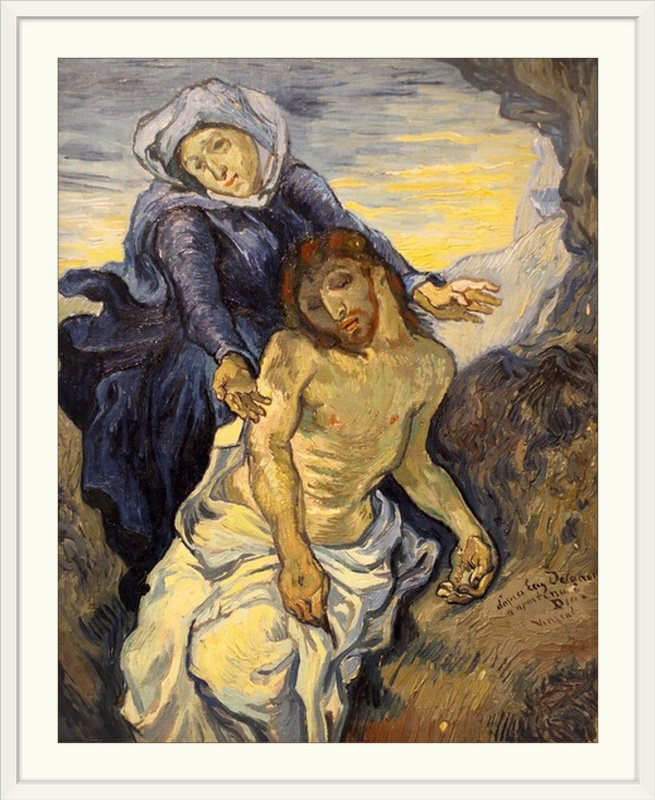 «Pieta, ca.1890» par Vincent Van Gogh, reproduction d'art, H 30 po x l 24 po x P 1,5 po, Toile