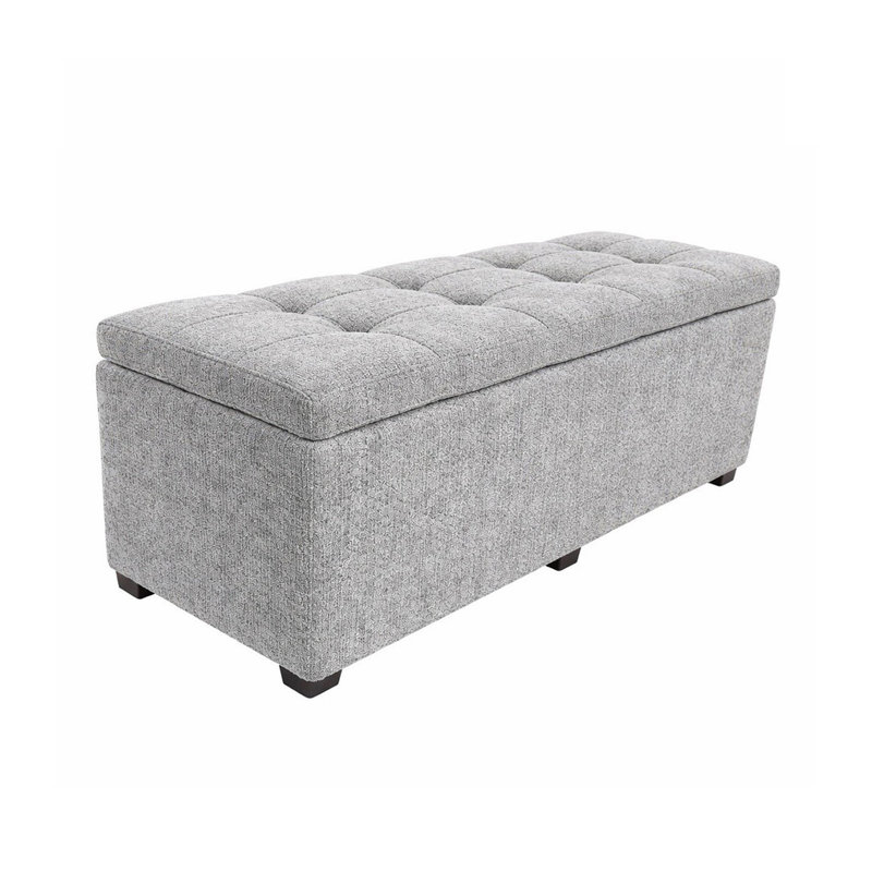 Banc de rangement Esplanade, chenille, ivoire, Argent