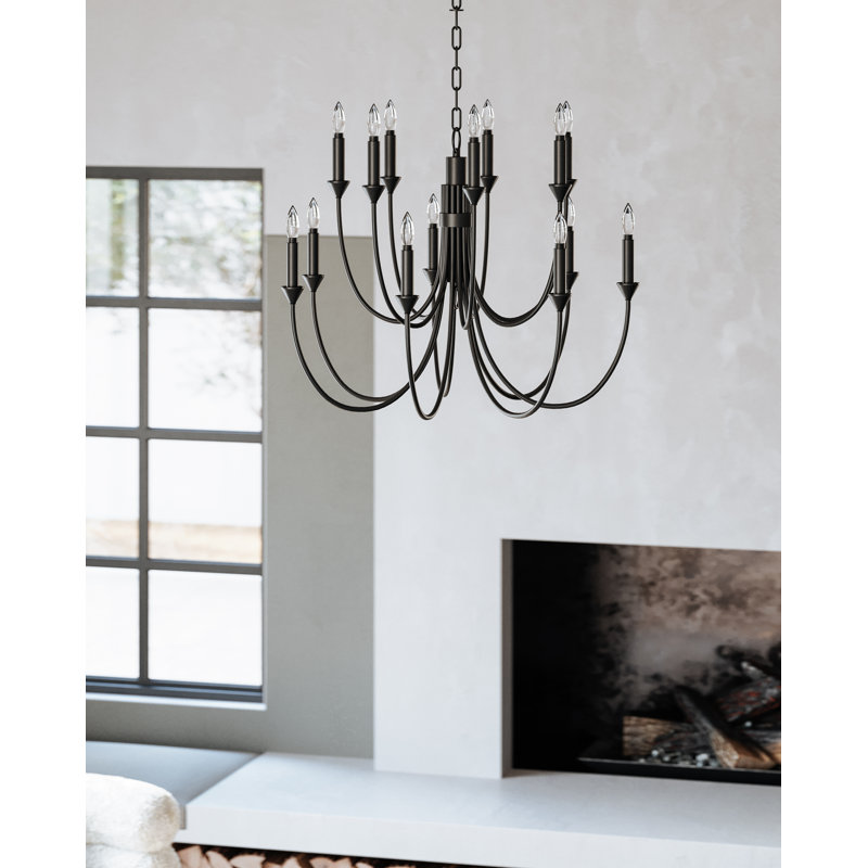 Cate 14 - Light Chandelier, Gesso White