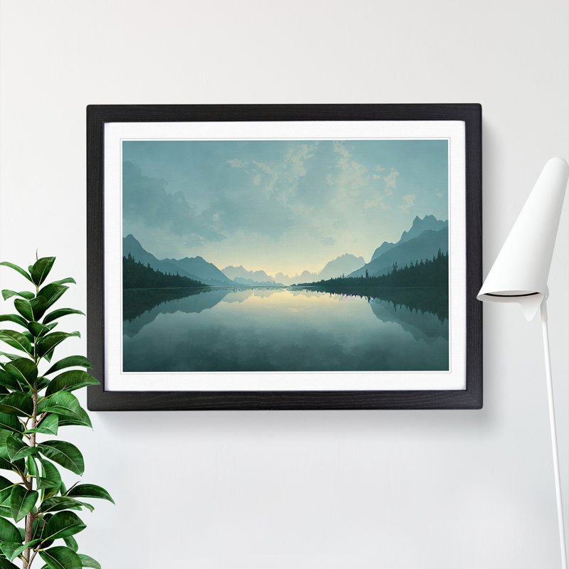 Mountain Lake Reflection Vol.3 - Framed Print, Black Framed, 46cm H x 64cm W x 2cm D