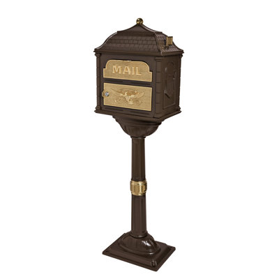 Classic Pedastal Mailbox - with Polished Brass Accents