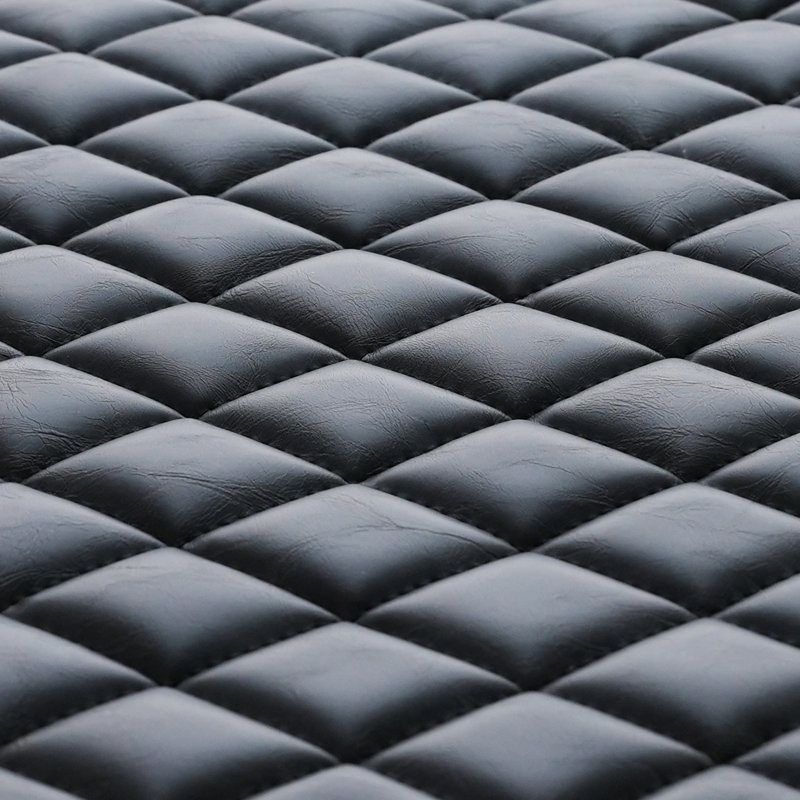 Fauteuil demi-tonneau capitonné 2 pièces Oscar, Similicuir noir