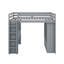 Lit mezzanine double avec grandes tablettes, bureau et DEL-792649975