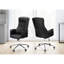 Chaise de bureau pivotante à hauteur réglable moderne avec aspect en cuir noir et base en métal pour une hauteur de confort longue, des tâches confortables