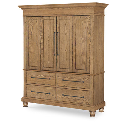 Country Living Vintage Market Armoire with 2 Doors, Adjustable Shelves, Drawers