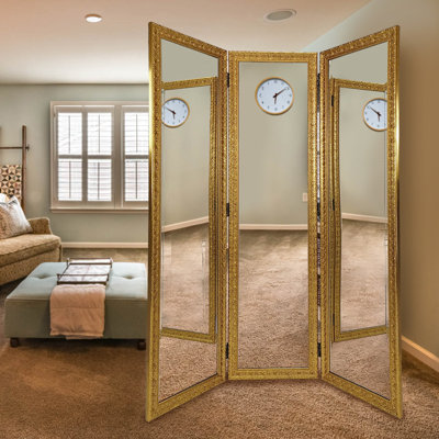 Jiahao 60" W x 72" H 3 - Panel Folding Full-size Floor Dressing Mirror
