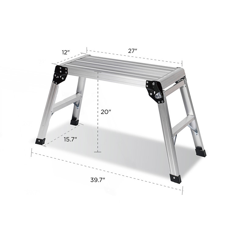 Plateforme de travail pliante, échelle tabouret en aluminium pour cloison sèche