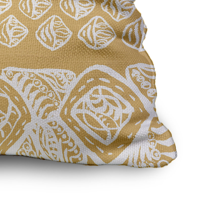 Housse de coussin en coton carrée/insert, Moutarde, 18" x 18"