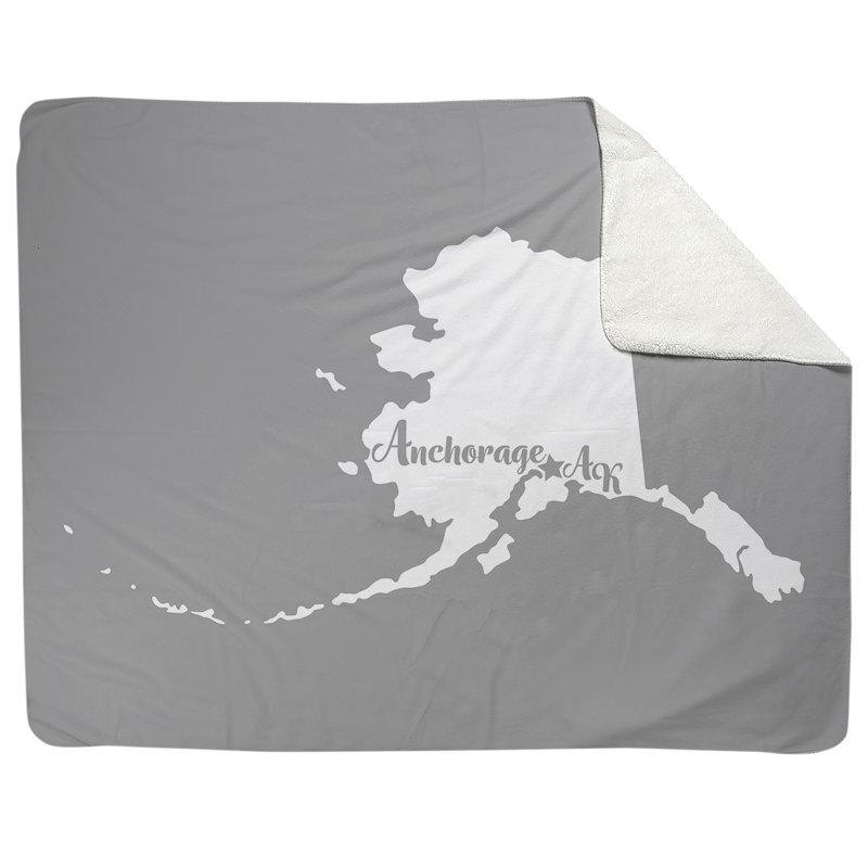 Jeté en alaska polaire ancrage, l 52,5 po x L 62,5 po, Gris
