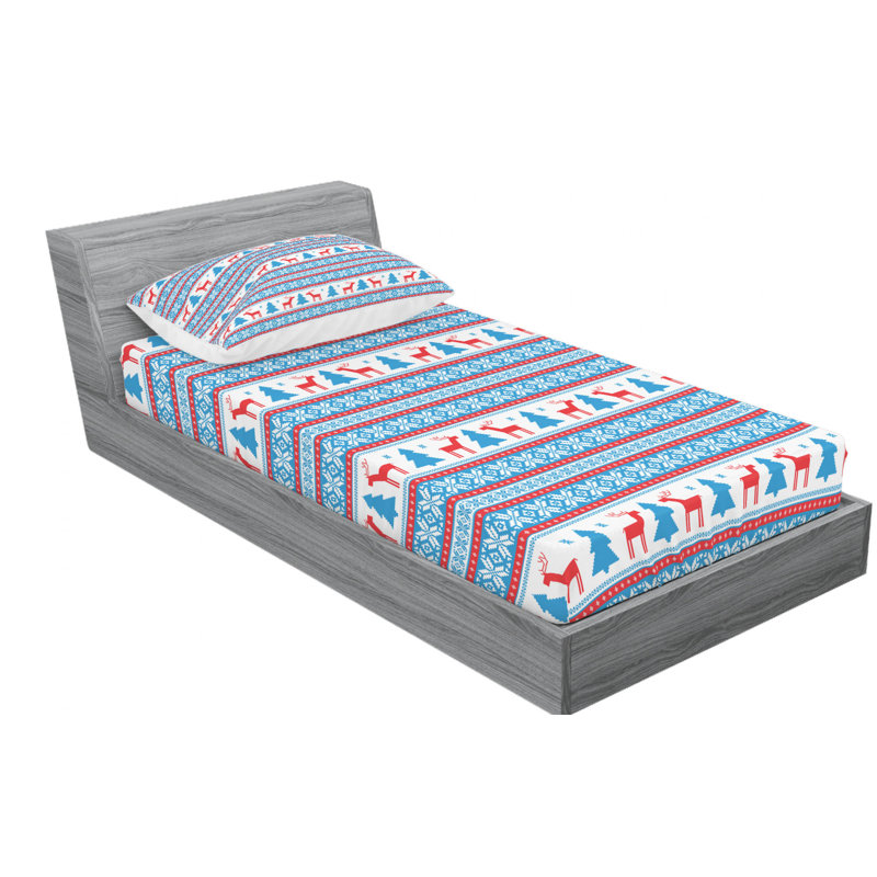 Microfiber Geometric Sheet Set, Twin Sheet Set with Fitted Sheet, Striped