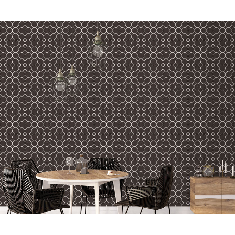 Spritzky Bee Hive 10m X 53cm Wallpaper Roll, Black/White