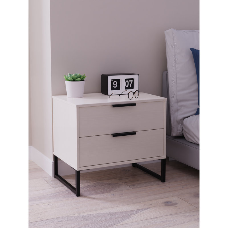 Turah 58cm W Manufactured Wood Bedside Table, Kashmir Ash