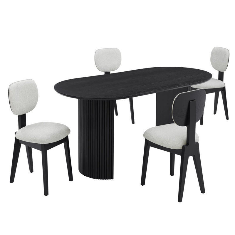 Ensemble de salle à manger 5 pièces Terra, noir