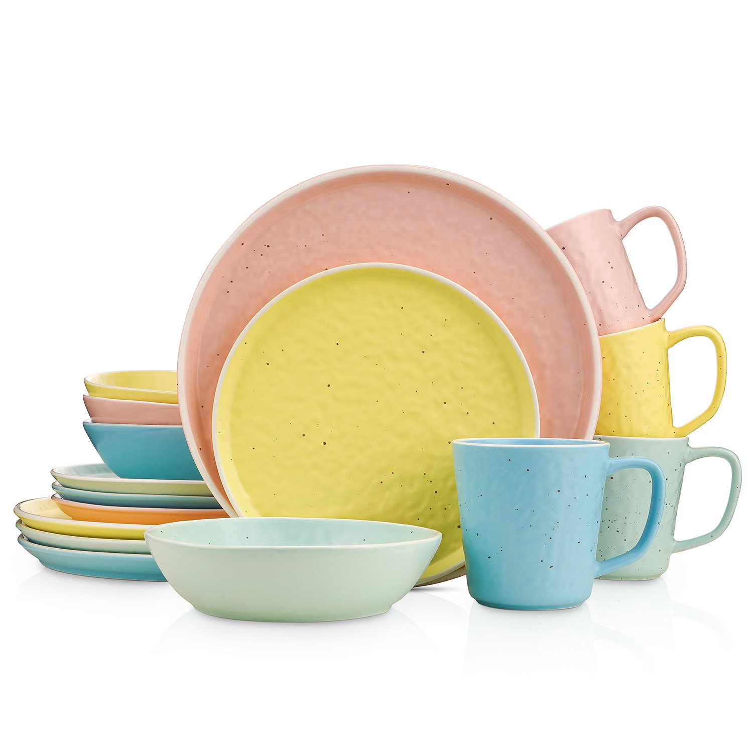 Stone Lain Elena Stoneware 16-Piece Round Dinnerware Set - Thumbnail 3