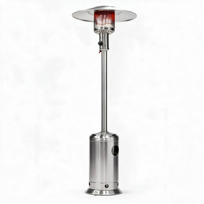 Chauffage de terrasse sur pied au propane Yardgrace 47 000 BTU avec roulettes, acier inoxydable 88 po