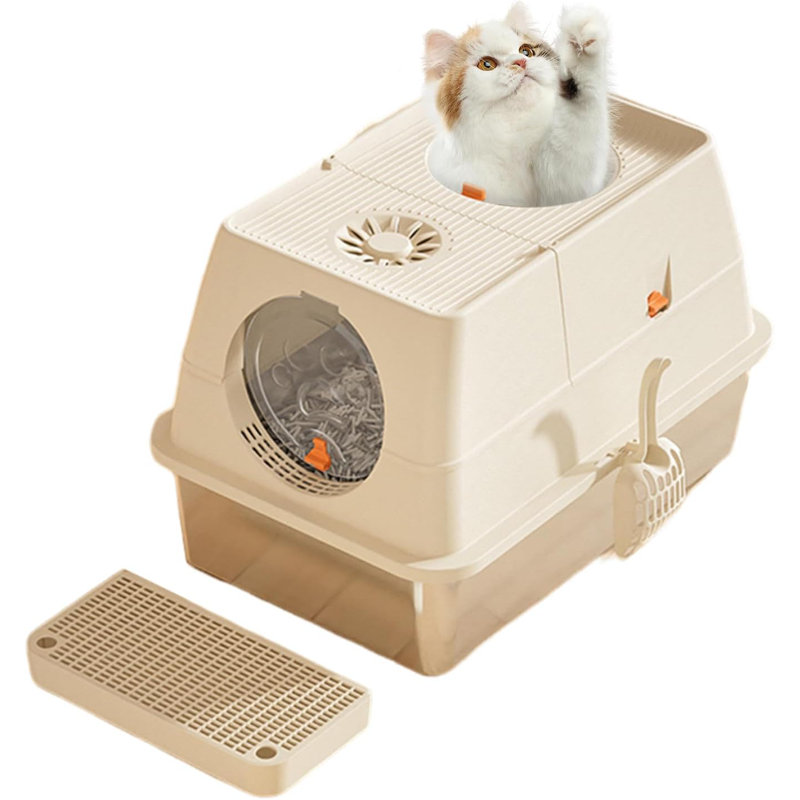 Stainless Steel Litter Box Enclosure, Beige