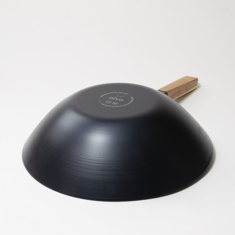 Alva Forest 12" Nonstick Carbon Steel Wok with Acacia Handle