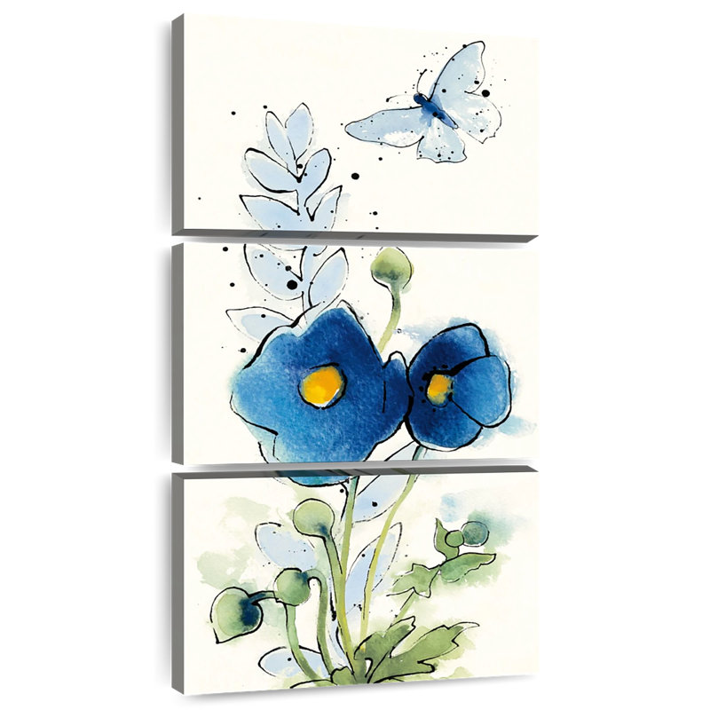Fleurs indépendantes bleues VI, H 27 po x l 12 po